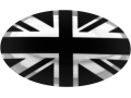Rivet-Covers for Licence Plate British flag Great Britain UK (black) black & chrome