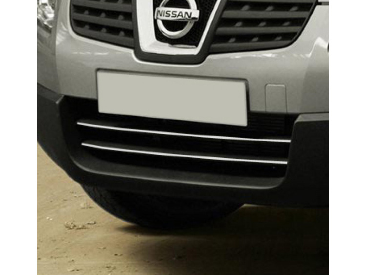 Lower radiator grill chrome trim Nissan Qashqai +2 08-10 Nissan Qashqai +2 phase 2 10-14 Nissan Qashqai +2 phase 3 Nissan Qashqai 07-10 Nissan Qashqai phase 2 10-14 Nissan Qashqai phase 3