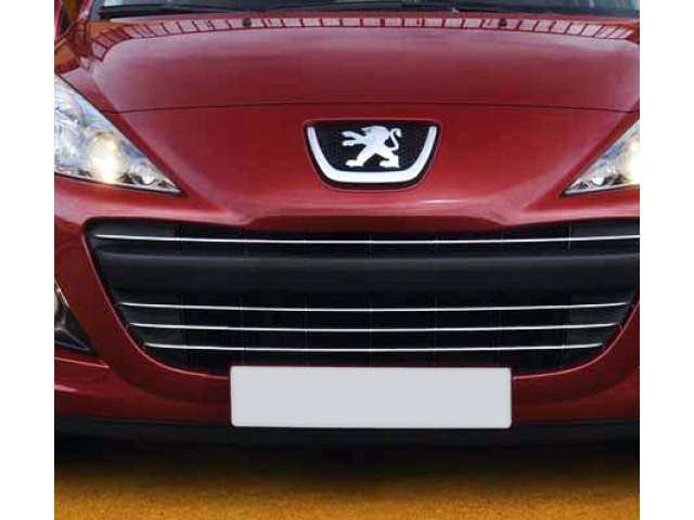 Radiator grill chrome trim compatible with Peugeot 207 0612 Peugeot 207 CC 0715 Peugeot 207 SW 0713