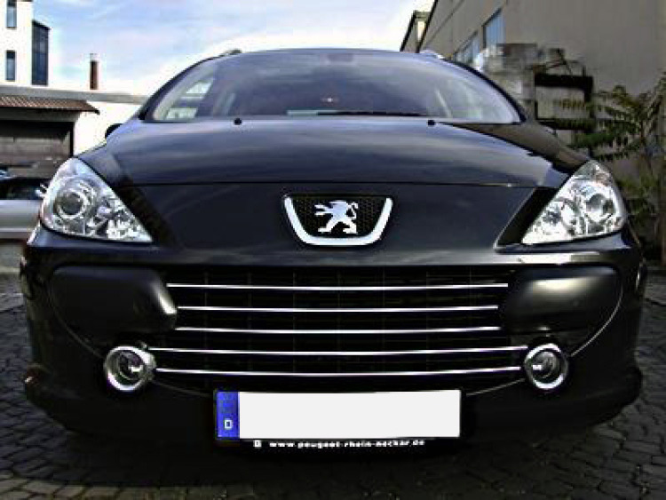 Radiator grill chrome trim compatible with Peugeot 307 05-09 Peugeot 307 CC 05-09 Peugeot 307 SW 05-09